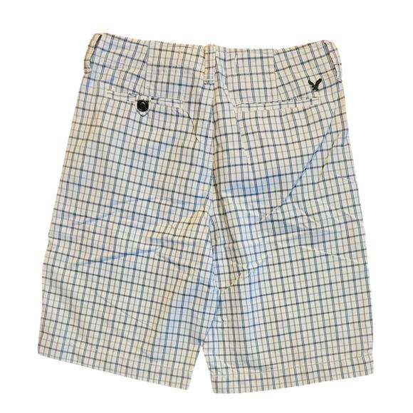 American Eagle Outfitters Shorts Men Size 32 Plaid Multi-Color Blue & Ivory - Picture 2 of 16